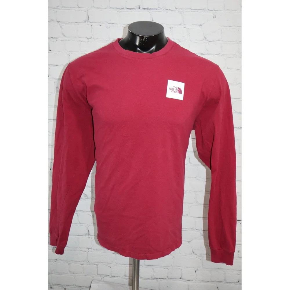 The North Face Long Sleeve T-Shirt Mens XL Maroon Graphic Logo Circular Design